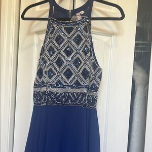 Francesca's Collections Blue and Silver Dress
